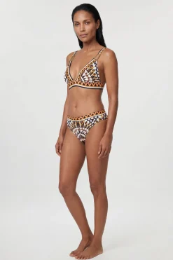 KarenMillen Haut de Bikini Décolleté à Motif Carrelage<Femme Maillots De Bain|Tenues De Plage