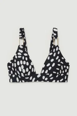 KarenMillen Haut De Bikini Décolleté Plongeant À Pois<Femme Tenues De Plage|Pois