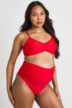boohoo Haut De Bikini De Maternité Froncé<Femme Maillots De Bain|Tenues De Plage