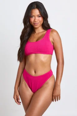 Haut De Bikini À Encolure Arrondie Texturé