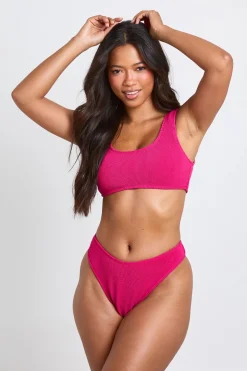 Haut De Bikini À Encolure Arrondie Texturé