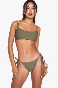 Haut de bikini à encolure échancrée en pierre de résine