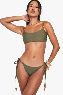 Haut de bikini à encolure échancrée en pierre de résine