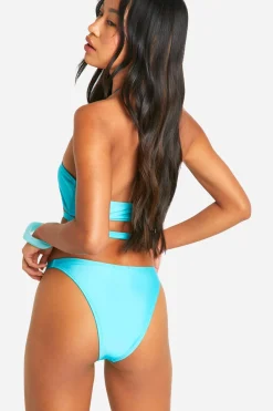 Haut de bikini à encolure halter orné de coquillages perlés