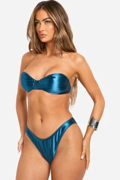 boohoo Haut de Bikini en Satin Sous-Armatures<Femme Tenues De Plage|Satin Et Dentelle
