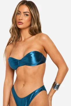 boohoo Haut de Bikini en Satin Sous-Armatures<Femme Tenues De Plage|Satin Et Dentelle