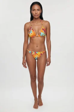 Haut De Bikini Floral Photographique Réversible Avec Détails De Perles