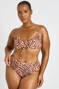 boohoo Haut De Bikini Grande Taille À Armatures Et Bas De Bikini Taille Haute À Imprimé Abstrait<Femme Maillots De Bain|Tenues De Plage
