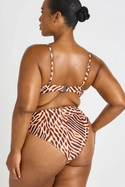 boohoo Haut De Bikini Grande Taille À Armatures Et Bas De Bikini Taille Haute À Imprimé Abstrait<Femme Maillots De Bain|Tenues De Plage