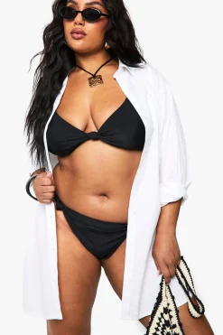 boohoo Haut de bikini grande taille rembourré avec détail de nœud à l'avant<Femme Maillots De Bain|Tenues De Plage