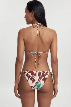 Haut De Bikini À Imprimé Géométrique Avec Détails Ornementaux