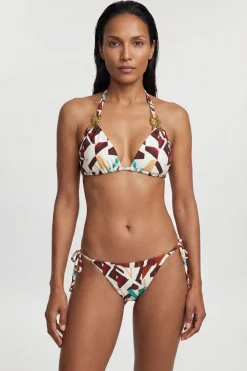 Haut De Bikini À Imprimé Géométrique Avec Détails Ornementaux