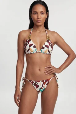 Haut De Bikini À Imprimé Géométrique Avec Détails Ornementaux
