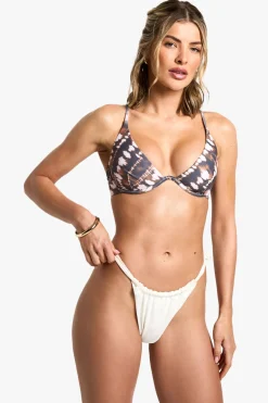 Haut de Bikini à Motif Tie Dye à Armatures