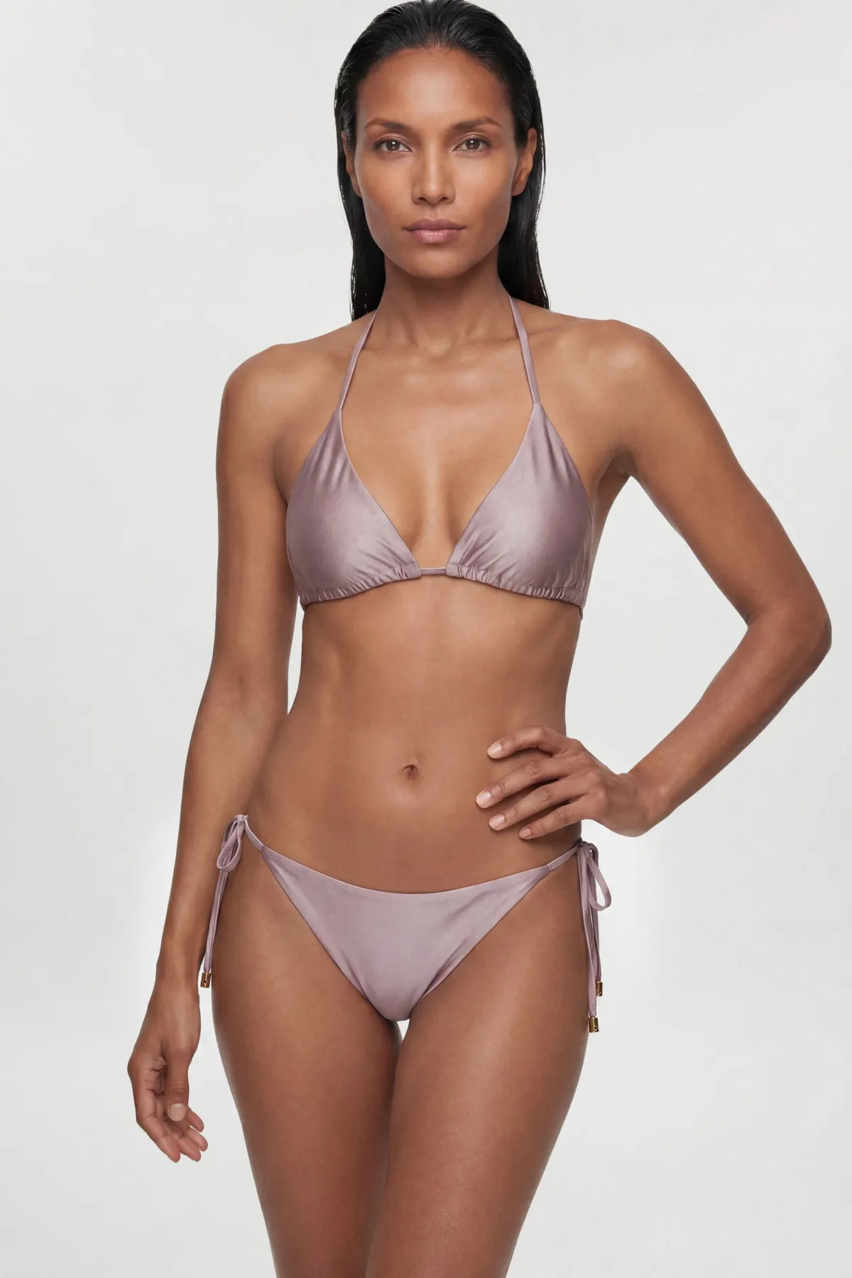 KarenMillen Haut De Bikini Métallisé Avec Détail De Perles<Femme Maillots De Bain|Tenues De Plage