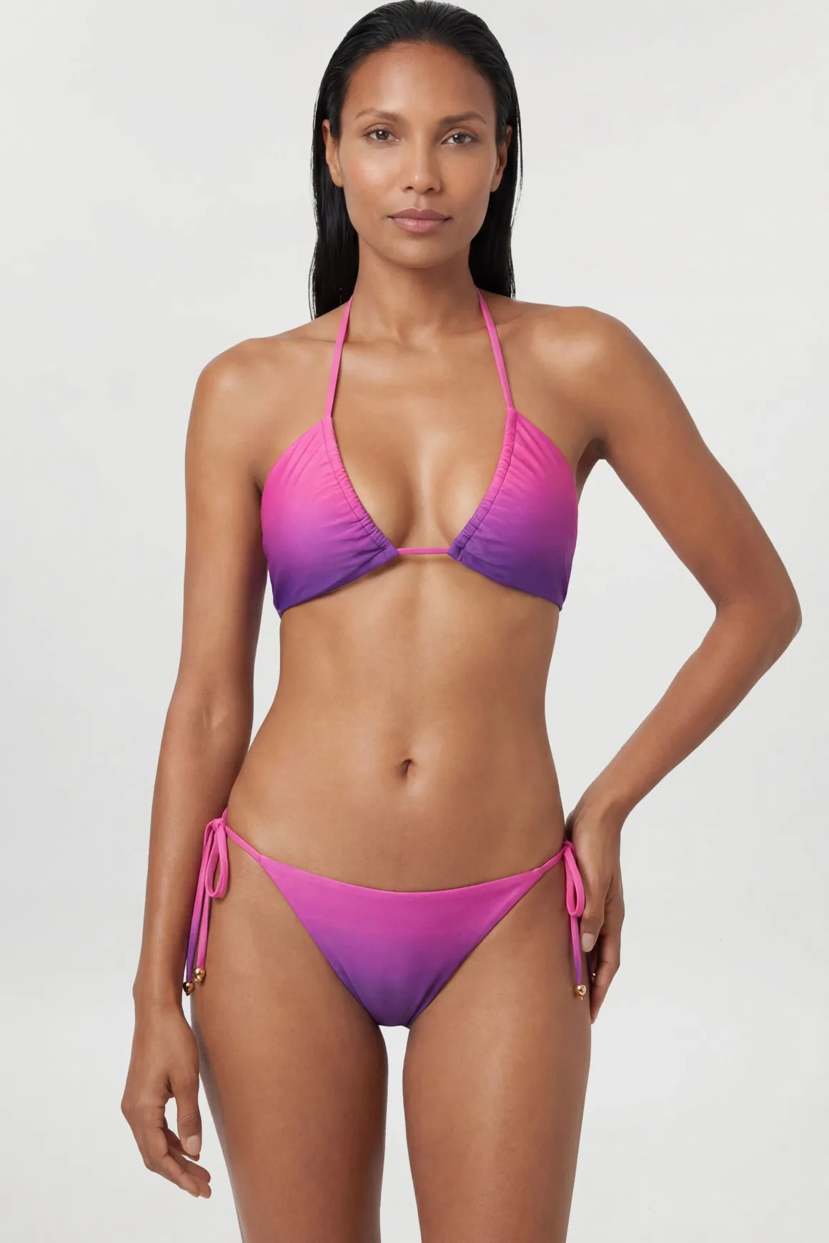 Haut De Bikini Ombré À Liens Latéraux