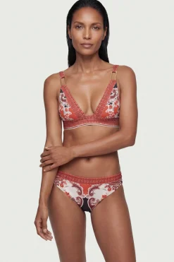 KarenMillen Haut de Bikini Plongeant à Imprimé Foulard Effet Miroir<Femme Maillots De Bain|Tenues De Plage