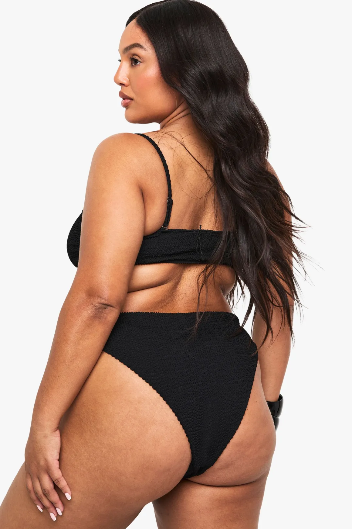 Haut de bikini Plus en tissu froissé avec nœud à l’avant