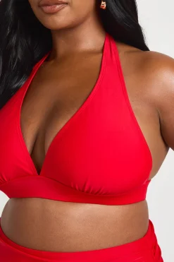 boohoo Haut De Bikini Plus Essentials Décolleté Plongeant Avec Tour De Cou<Femme Maillots De Bain|Tenues De Plage