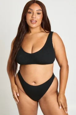 Haut De Bikini Premium À Encolure Arrondie Froissé Taille Unique