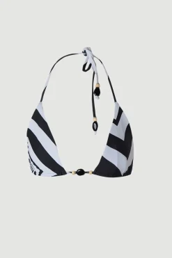 KarenMillen Haut de Bikini à Rayures avec Détails de Perles<Femme Maillots De Bain|Tenues De Plage