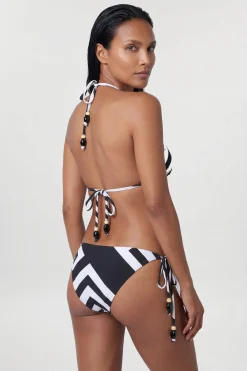 KarenMillen Haut de Bikini à Rayures avec Détails de Perles<Femme Maillots De Bain|Tenues De Plage