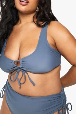 boohoo Haut de bikini rembourré à lacets pour grandes tailles<Femme Tenues De Plage|Satin Et Dentelle