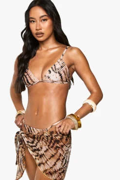 Haut de bikini triangle premium tie dye à fixation chaude