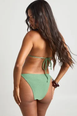 Haut De Bikini Triangle Texturé Et Bas À Nouer Sur Les Côtés