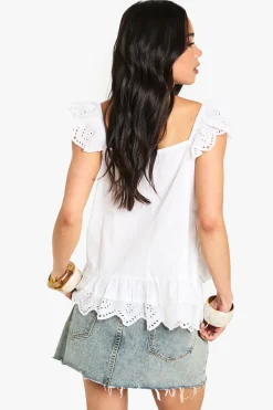 boohoo Haut de camisole superposé avec broderie et garniture<Femme Tops