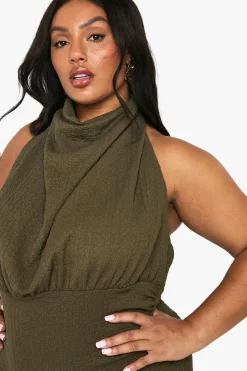 boohoo Haut de corps grande taille à col cascade et ruche<Femme Tops