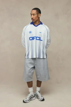 Haut De Football À Manches Longues Imprimé Man Official Oversize Homme