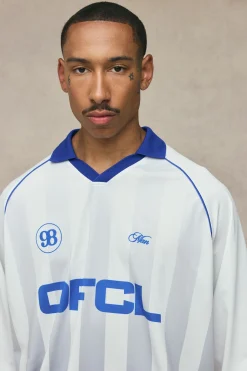 Haut De Football À Manches Longues Imprimé Man Official Oversize Homme