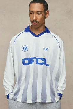 Haut De Football À Manches Longues Imprimé Man Official Oversize Homme