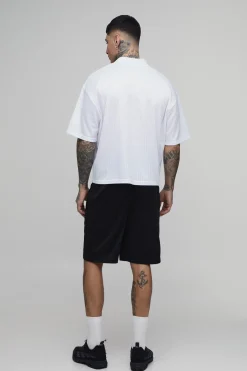 boohooMAN Haut De Football Oversize Ample À Rayures Avec Panneau En Dentelle Tall<Homme T-Shirts Tall|Tout Afficher