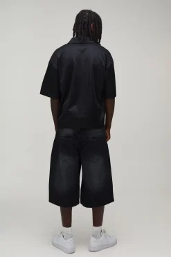 boohooMAN Haut De Football Oversize Boxy À Rayures Avec Panneau En Dentelle<Homme Tout Afficher|T-Shirts