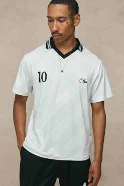boohooMAN Haut De Football Oversize Homme À Manches Courtes Imprimé Avec Passepoil<Homme Tout Afficher|T-Shirts