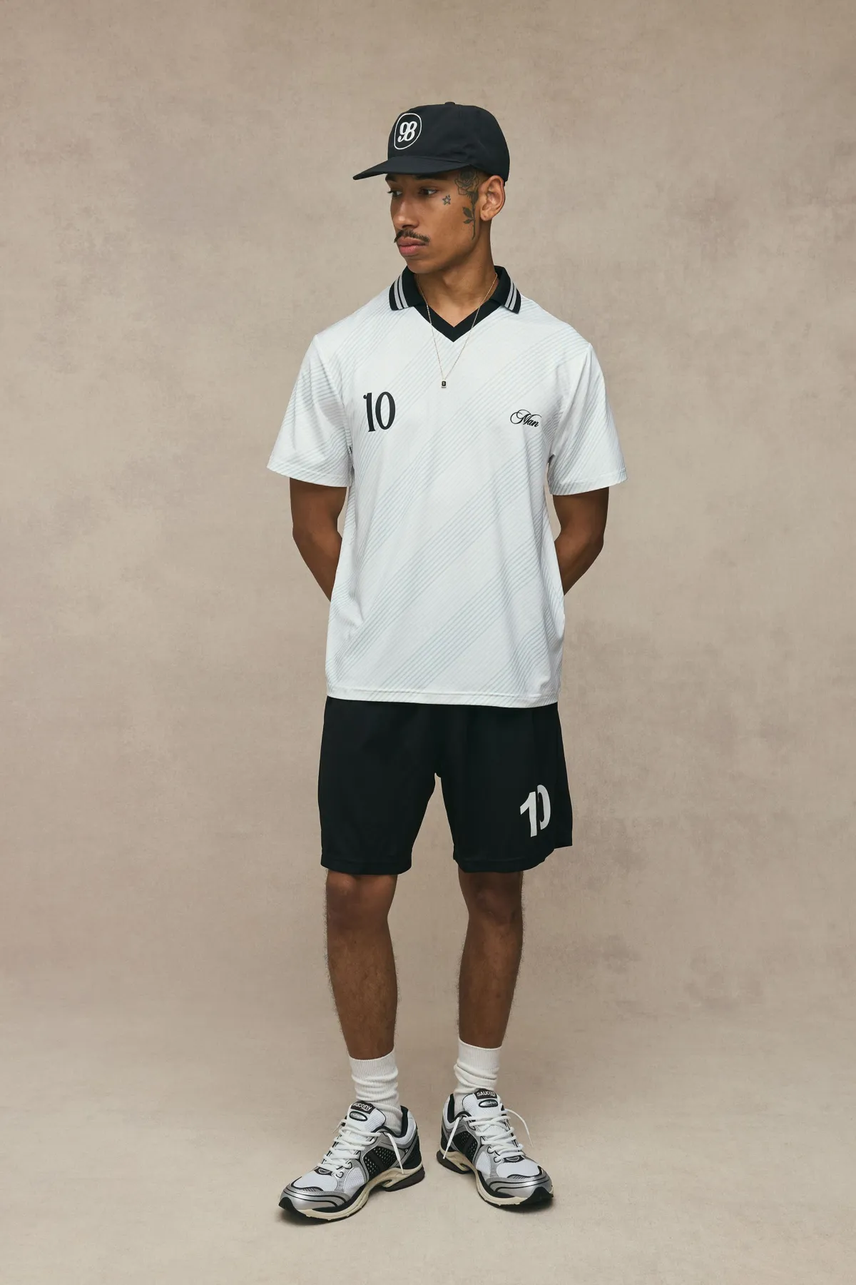 boohooMAN Haut De Football Oversize Homme À Manches Courtes Imprimé Avec Passepoil<Homme Tout Afficher|T-Shirts