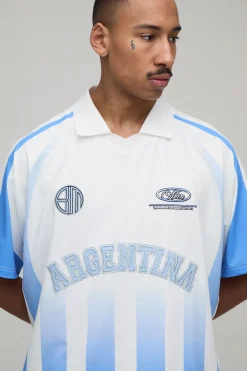 Haut De Football À Rayures Ombrées Argentine