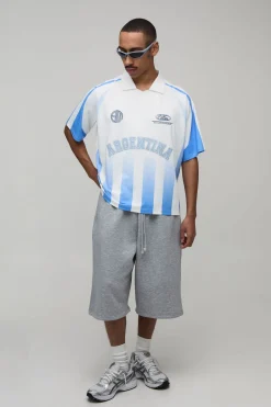 Haut De Football À Rayures Ombrées Argentine