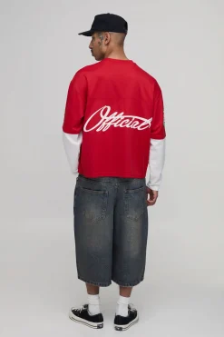 Haut De Hockey Oversize Ample En Mesh Avec Appliqué Effet Superposition