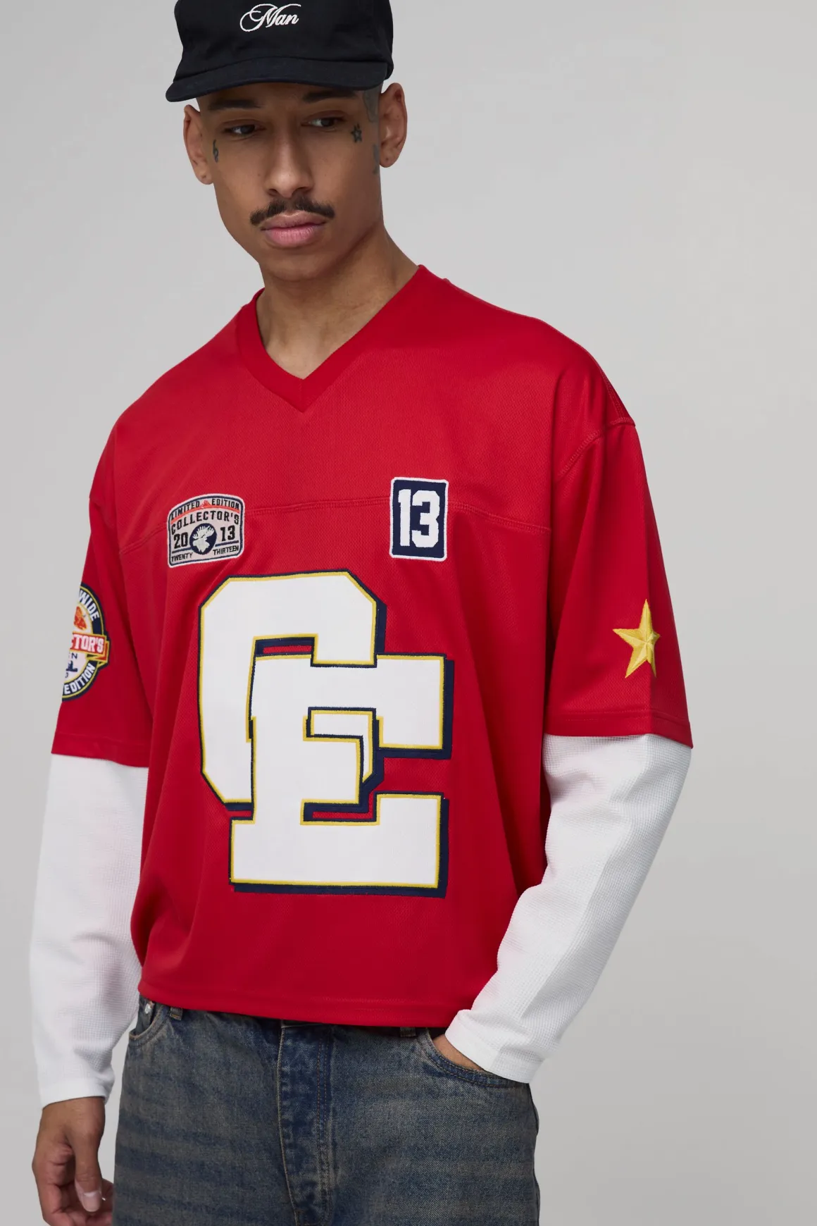 Haut De Hockey Oversize Ample En Mesh Avec Appliqué Effet Superposition