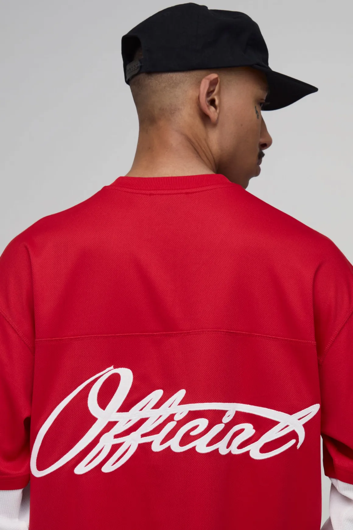Haut De Hockey Oversize Ample En Mesh Avec Appliqué Effet Superposition