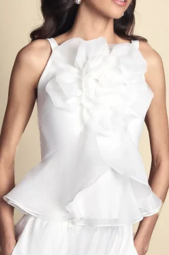 Haut De Mariage En Organza À Fleur 3D