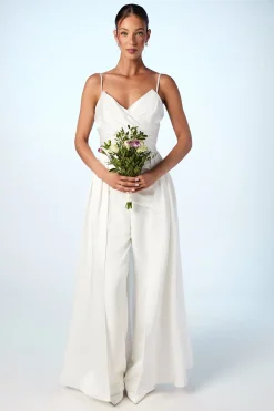 Haut de Mariée à Détail Drapé en Satin