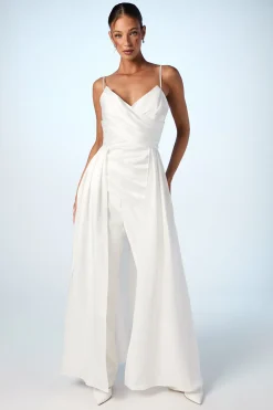 Haut de Mariée à Détail Drapé en Satin