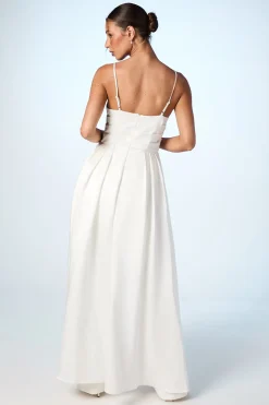 Haut de Mariée à Détail Drapé en Satin