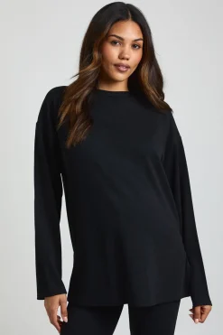 boohoo Haut de maternité ample à manches longues avec fente latérale et pantalon évasé<Femme Ensembles