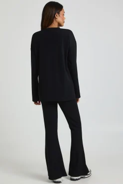 boohoo Haut de maternité ample à manches longues avec fente latérale et pantalon évasé<Femme Ensembles