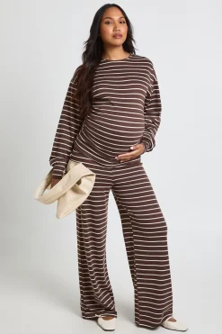boohoo Haut De Maternité À Manches Longues En Maille Douce À Rayures<Femme Tops